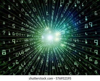 Source of Numbers series. Backdrop composed of radial and circular digits and suitable for use in the projects on technology, science and education