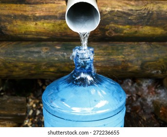 Source Of Spring Water Source  In Plastic Bottle