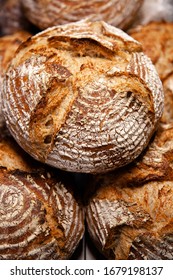 Sourdough Bread Loaf On Cutting Board