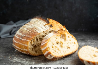 Sourdough Rustic Homemade Healthy Bread. Traditional Bread, Home Baking.