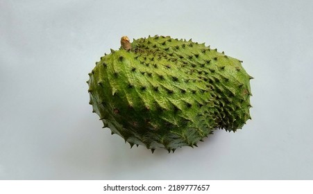 Soursop Or Prickly Custard Apple , Delicious Fruit For Health Benefits And Medical Treatments On The White Background.