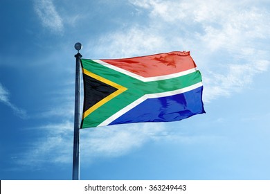 South Africa Flag On The Mast