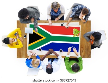 South Africa Flag Patriotism South African Pride Unity Concept