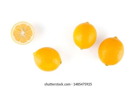 South Africa Yellow Lemon Isolated On White Background.