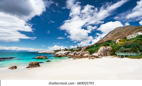 South African beach landscape, Boulders beach nature reserve, Siamon's Town, Western Cape, South Africa