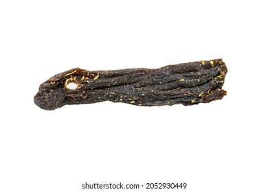 South african dried meat biltong isolated on white background