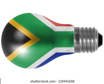  South African Flag Painted On Lightbulb