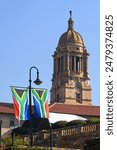 South African flags in front of the Union Buildings, Pretoria, South Africa