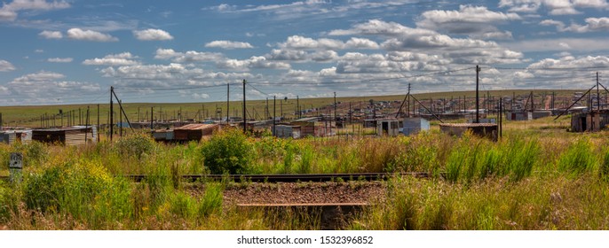 South African Ghetto Along A Highway In Gauteng Province