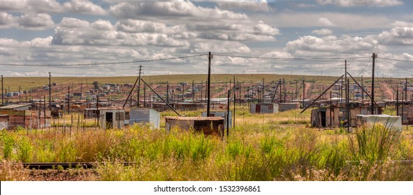 South African Ghetto Along A Highway In Gauteng Province