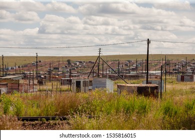 South African Ghetto Along A Highway In Gauteng Province