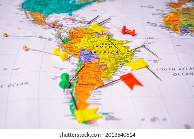 South America map travel background texture - Powered by Shutterstock