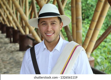 South American Farmer With Traditional Outfit 