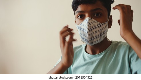 A South Asian Boy From India In Face Mask In Shimla, Himachal Pradesh