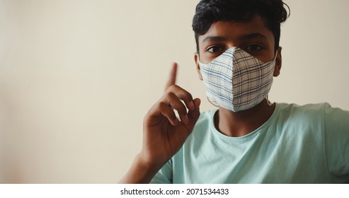 A South Asian Boy From India In Face Mask In Shimla, Himachal Pradesh