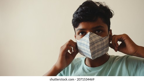 A South Asian Boy From India In Face Mask In Shimla, Himachal Pradesh