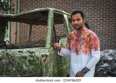 South Asian Young Boy Fashion Photoshoot In Outdoor Park