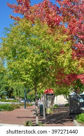 South Australia, Australia April 17, 2012: Phone Box At Main Street Of Aldgate Town, Countryside In Adelaide, South Australia