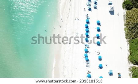 Similar – Luftaufnahme von fliegenden Drohnen der Menschenmenge, die sich am Strand in Rumänien am Schwarzen Meer entspannen.