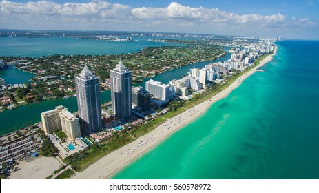 South Beach, Miami Beach. Florida. Aerial View. 