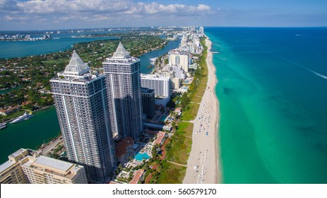 South Beach, Miami Beach. Florida. Aerial View. 