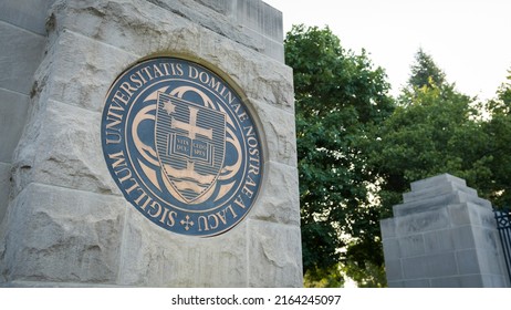 South Bend, Indiana - May 25, 2022: University Of Notre Dame School Crest