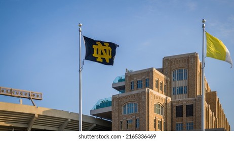 South Bend, Indiana - May 25, 2022: University Of Notre Dame Fighting Irish Logo At The College Campus