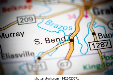 South Bend. Texas. USA On A Map