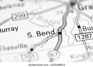 South Bend. Texas. USA On A Map