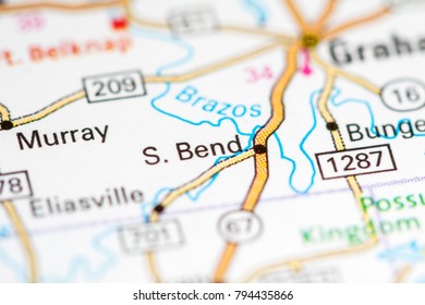 South Bend. Texas. USA On A Map