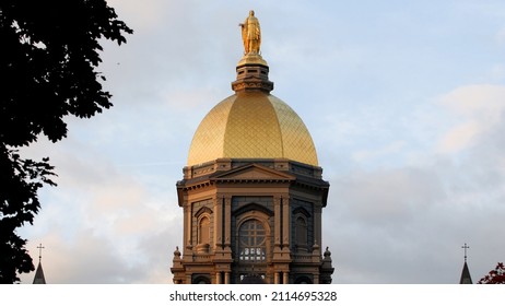 South Bend, IN  USA - October 18th 2022: University Of Notre Dame Golden Dome