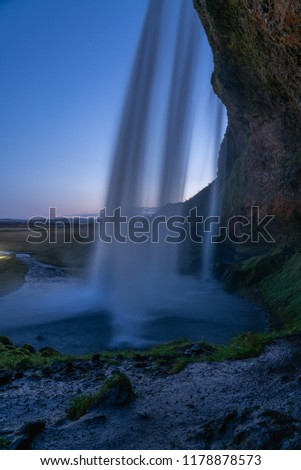 Similar – Godafoss, Islande, berühmter Wasserfall in Island.