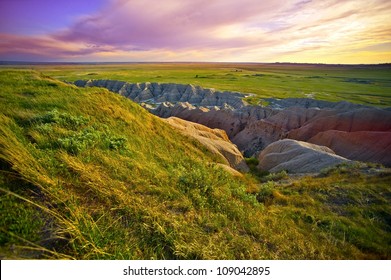 South Dakota Landscape. South Dakota, USA. Prairies And Badlands. Pine Ridge Indian Reservations. Nature Photo Collection.