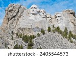 South Dakota Mount Rushmore National Memorial under a Blue Sky