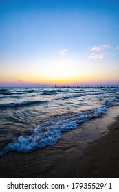 South Grand Haven, Beach, Lighthouse In Lake Michigan