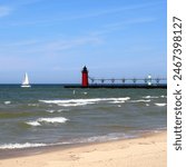 South Haven Lighthouse on Lake Michigan