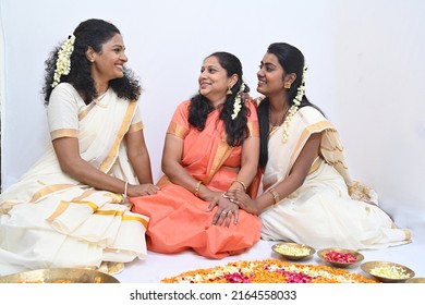South Indian Family Celebrating Onam Festival