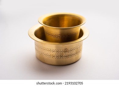 South Indian filter Coffee or tea Brass or stainless steel empty Tumbler Cup and saucer or glass