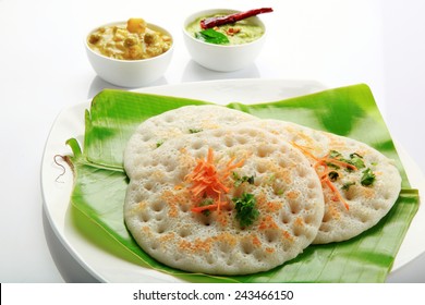 South Indian Food Set Dosa With Curry And Chutney.