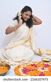 South Indian Lady Wearing Her Traditional Saree