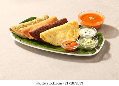 South Indian Set Dosa With Chatani Sambar