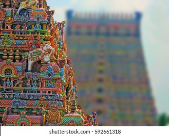 South Indian Temple With Nice Details.          