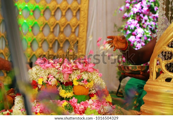 South Indian Wedding Ceremony Stage Decoration Stock Photo Edit