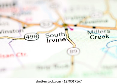 South Irvine. Kentucky. USA on a geography map