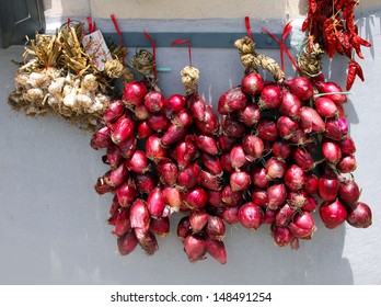 The south Italy, area Calabria, Tropea city, national food - red onion