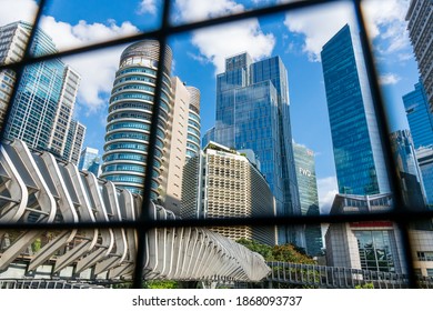 South Jakarta Jakarta, Indonesia - 1 December 2020 : Pedestrian Bridge, Beautiful Design Pedestrian Bridge Located On Sudirman Street Kebayoran Baru South Jakarta Indonesia.