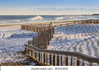 South Jersey Shore In Winter Beach Scene