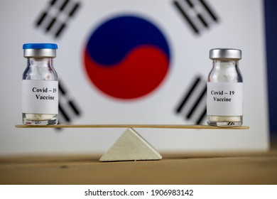 South Korea Flag And Vaccine Choice Concept	