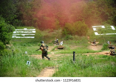 South Korean Army Soldiers On Military Training At The Army Training Center.