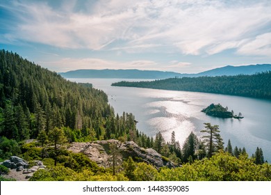 South Lake Tahoe, California, USA - July 8th, 2019: Summer In South Lake Tahoe, California, Emerald Bay State Park